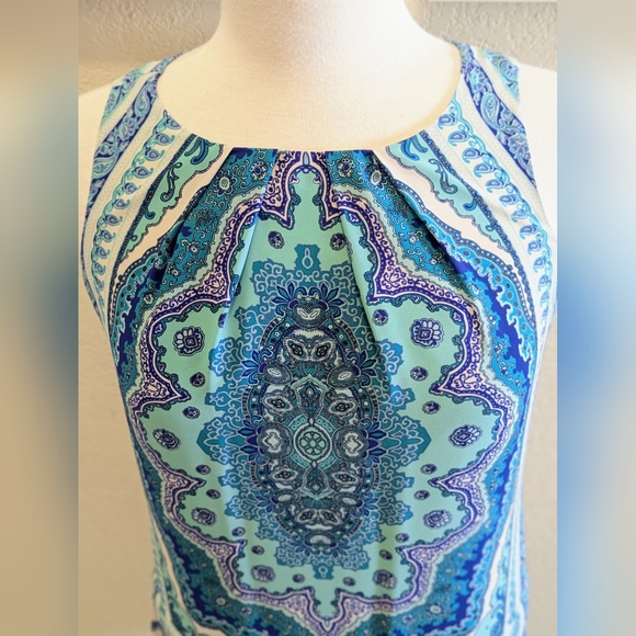 Loft Blue Pattern Dress - Picture 2 of 6